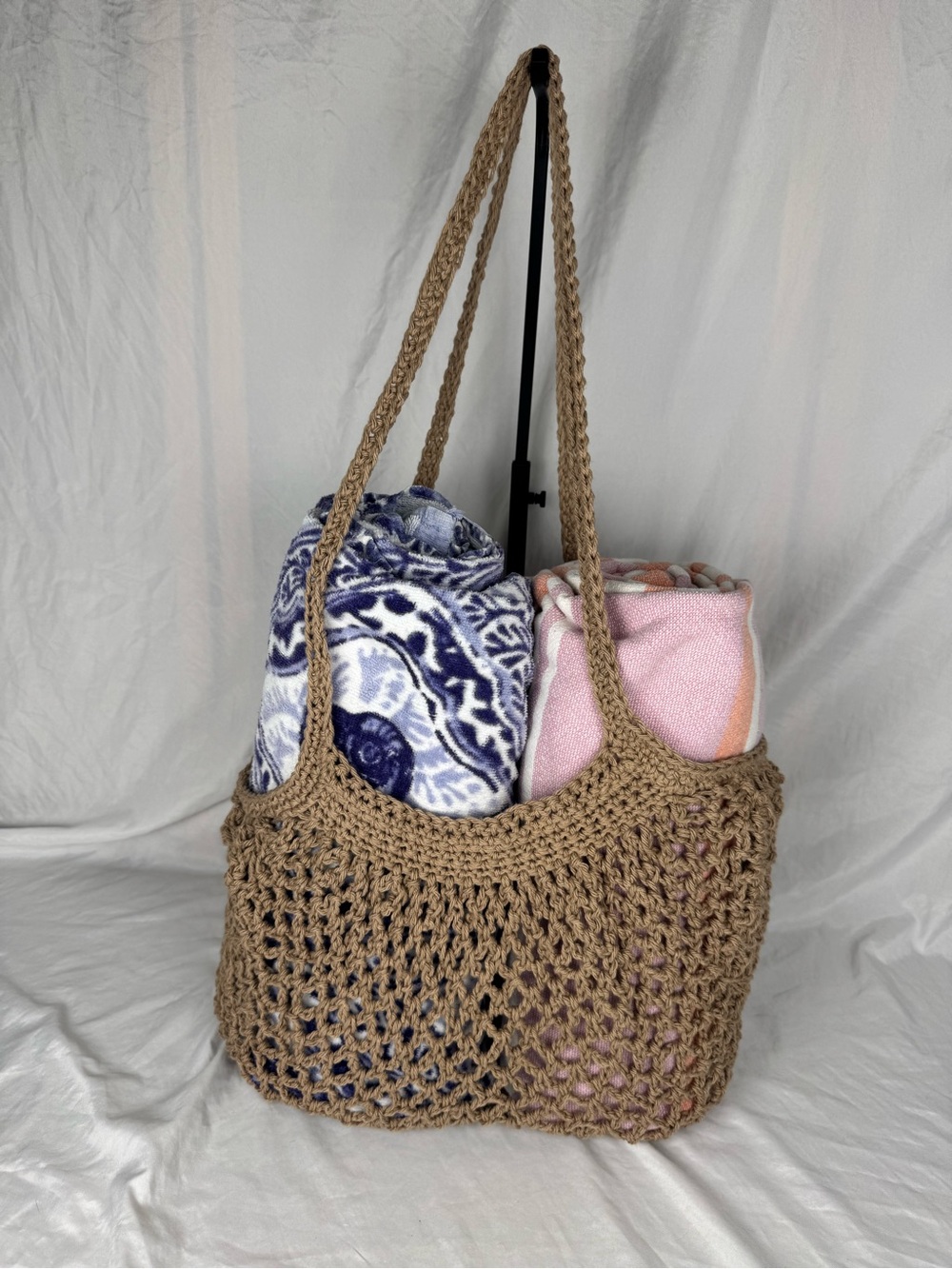🏖️ Sandcastle Daydreams – Handmade One-of-a-Kind Crochet Tote by BooBoo